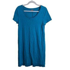 J. Jill Turquoise Scoop Neck Cotton T Shirt Dress Size S